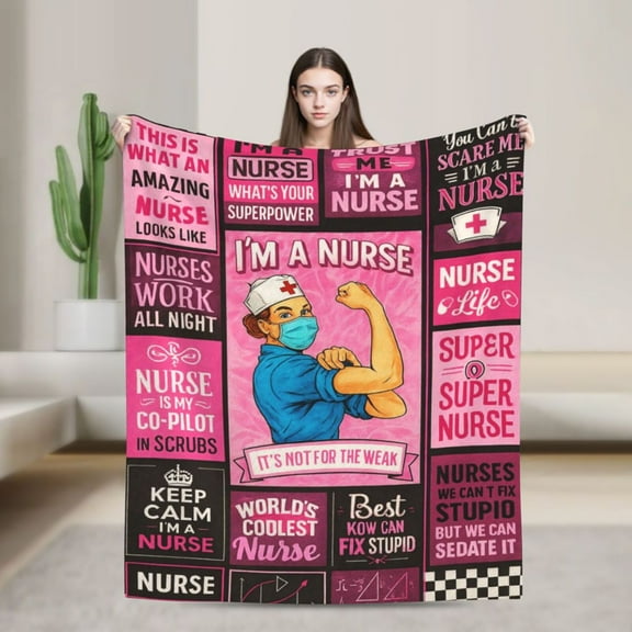 Nurse Gifts for Women, Appreciation Gifts for Nurses Blanket , Nurses Week Appreciation Gift, Nursing Student Graduation Gift, RN Nurse Birthday Retirement Practitioner Gifts Ideas 50x40