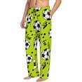 thumbnail image 3 of Mens Pajama Pants - Soft Sleep & Lounge Pants for Men, soccer football star lightgreen Cuteness Casual PJ Bottoms Pants with Pockets, 3 of 5