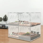 Clear Acrylic Reptile Terrarium with Suction Cup Handle for a Variety of Small Reptile Pets 9.4*11.8*11.2inch
