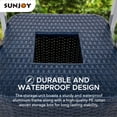 thumbnail image 5 of Pool Towel Valet Tower with 2-Tier Shelves and A Large All-Weather Wicker Storage Basket for Dirty Towels, Aluminum Frame, Navy, 5 of 16
