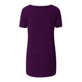 thumbnail image 5 of SDNall Loose Fitting Shirts for Women Fashion Summer Round Neck Leisure Short Sleeve Solid Tops Women'S Tunics (Purple, Sizes S-XXL), 5 of 9