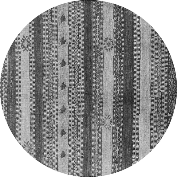 Ahgly Company Indoor Round Oriental Gray Industrial Area Rugs, 3' Round