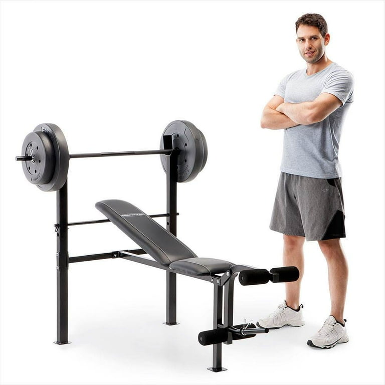 Marcy Pro CB 20111 Standard Adjustable Weight Bench with 80 lbs Weight Set