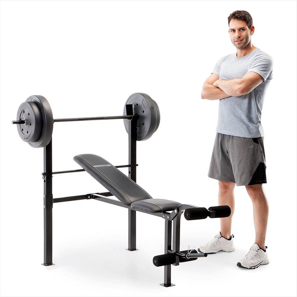Marcy Pro CB-20111 Standard Adjustable Weight Bench with 80 lbs Weight Set - image 4 of 5