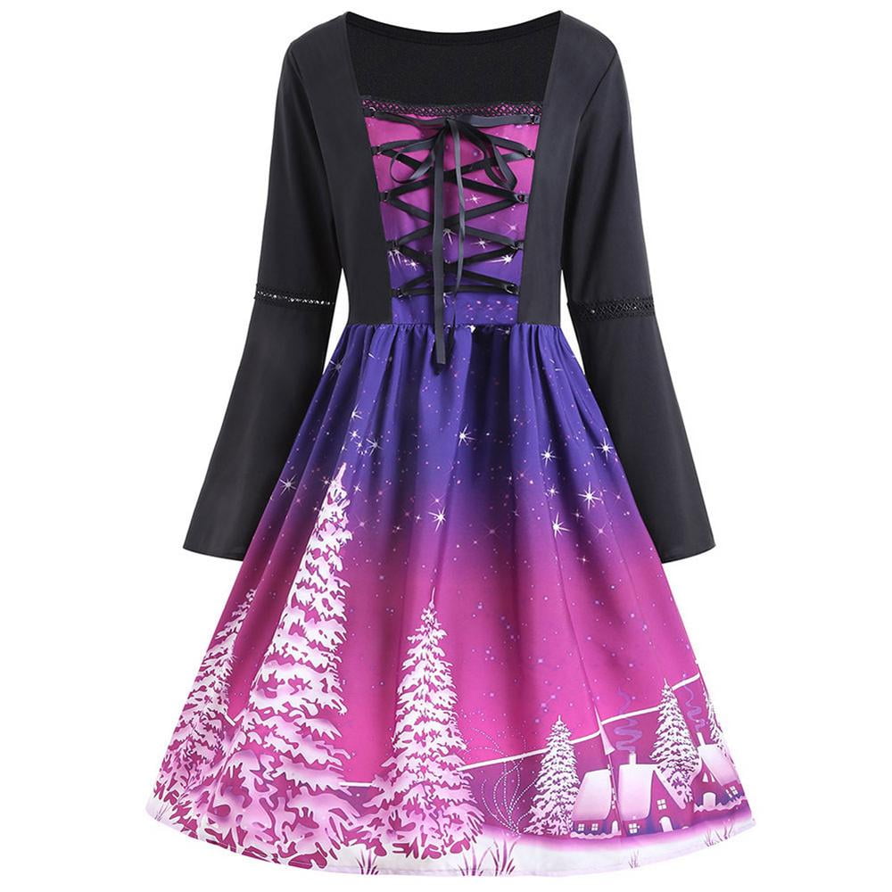 pink and violet christmas dress