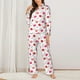 thumbnail image 2 of Fotbe Red Lips 1 Conjunto de Pijama de Manga Larga para Mujer con Estampado, Ropa de Dormir de 2 Piezas, Conjunto de Casa Suave y Cómodo con Bolsillos-X-Large, 2 of 7