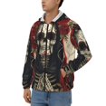 thumbnail image 2 of JUNZAN Gothic Skull With Roses Print Men's Zip Up Hoodie Athletic Hoodies Long Sleeve Hooded Sweatshirts With Pockets (S-3XL), 2 of 6