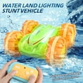 thumbnail image 4 of Graflsoa 2.4G Gesture-Controlled Amphibious RC Stunt Car with Dual Remote, LED Lights, and All-Terrain Tires for Kids (Transparent Green, Dual Battery), 4 of 6