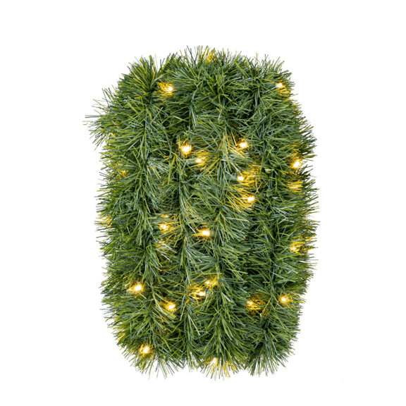 25' Soft Pine Color-Changing Glowing LED Artificial Green Christmas Garland