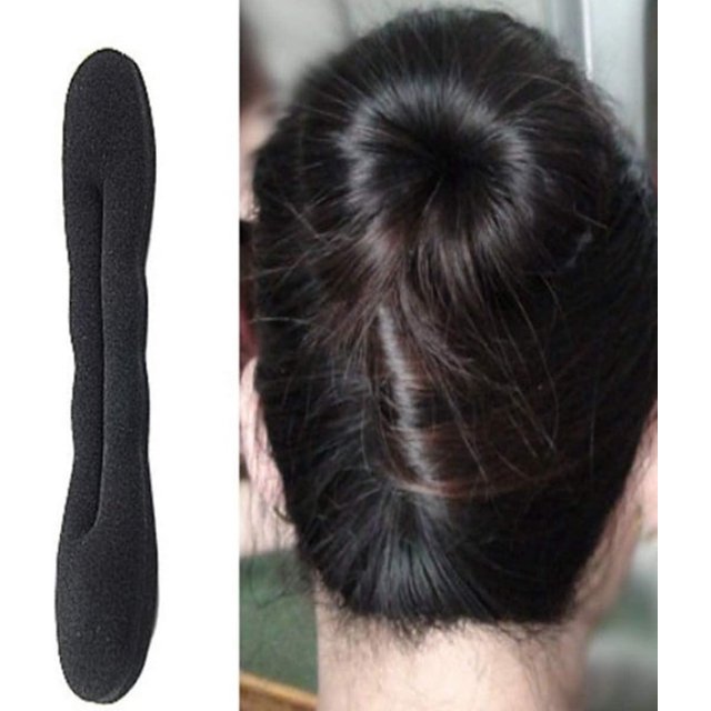 Hair Bun Maker Black Hair Magic Bun Hair Bun Set para niña mujer herramientas de peinado (6 piezas, negro)