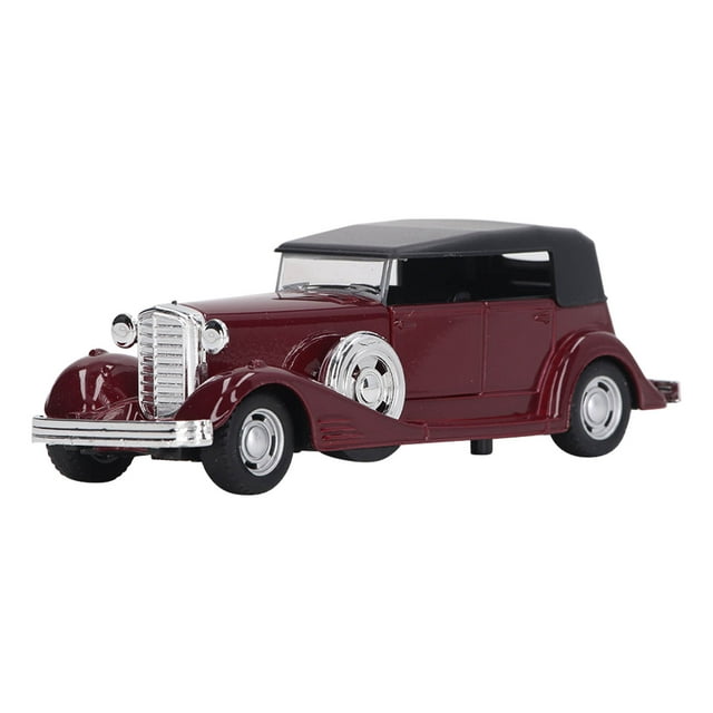 1:32 Modelo de Coche Clásico Aleación Juguete Vintage Modelo de Puertas Abiertas Juguete de Coche Antiguo con Retroceso Borgoña