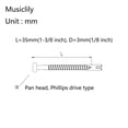 thumbnail image 2 of Musiclily Basic 3x35mm Metal Metric Thread Bass Guitar Pickup Mounting Screws for Precision P Bass Jazz J Bass Pickups, Gold (Set of 20), 2 of 4