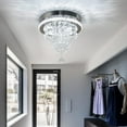 thumbnail image 3 of Diisunbihuo 11.8" Mini Chandelier Modern Crystal Chandeliers LED Crystal Ceiling Light Flush Mount Ceiling Lighting Fixture for Bedrooms Dinning Room Hallway (Cool White), 3 of 8