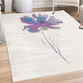 thumbnail image 1 of Watercolor Flower Decorative Rug, Single Poppy Flower on Plain Clear Background Nature Inspired Romantic, Quality Carpet for Bedroom Dorm and Living Room, 6 Sizes, Purple Grey, by Ambesonne, 1 of 4