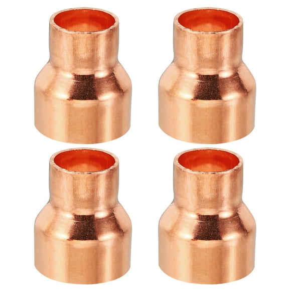 Unique Bargains 1 1/8" to 3/4" ID Copper Reducer, 4pcs Copper Reducing Coupling Pressure Fitting Pipe Tube Connector Adapter