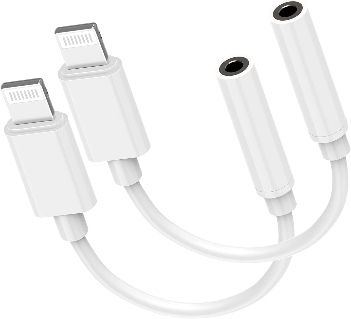 Apple MFi Certified2 Pack for iPhone Headphone Jack Adapter, Lightning