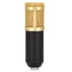 thumbnail image 1 of Micrófono de condensador con cable XLR a 3,5 mm, micrófono profesional para grabación de radiodifusión con soporte antivibración para PC/portátil. Negro/Oro., 1 of 12