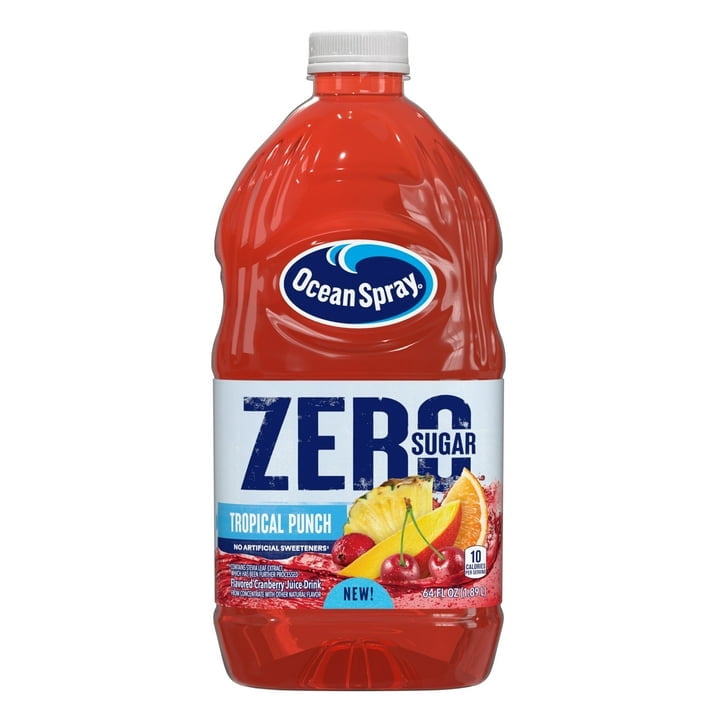 Ocean Spray® Zero Sugar Tropical Punch, 64 Fl Oz Bottle ( 3 Pack )