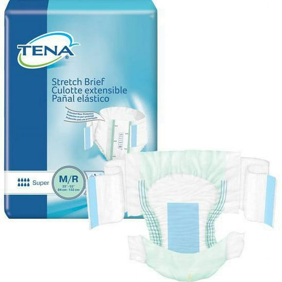 Tena Stretch Super Brief Medium 33" - 52" (56/Case)