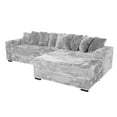 thumbnail image 4 of Advwin 110" Oversized L Shaped Sofa with Chaise, Comfy Plush 2-Piece L-Shaped Sectional Couches with 8 Pillows, Soft Fluffy Upholstered Sofa Bed for Living Room Apartment Bedroom, Light Gray, 4 of 13
