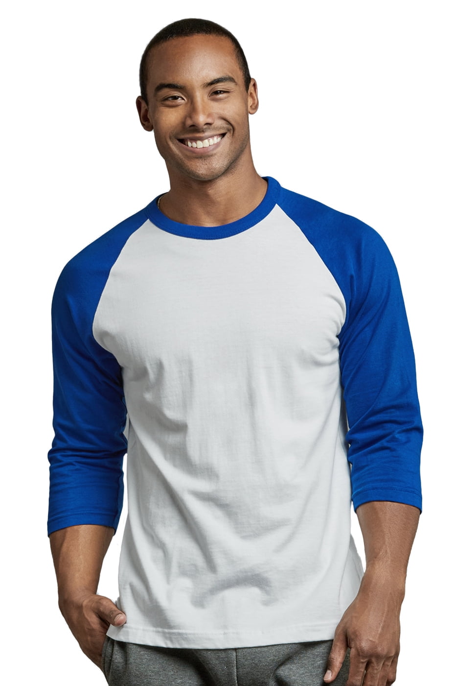Men's 3/4 Sleeve Casual Raglan Jersey Baseball Tee Shirt (M, Royal Blue