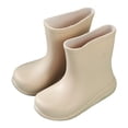thumbnail image 2 of XIMIN Toddler Kids Girls Low Heel Slip-On Ankle Round Toe Solid Color Rain Boots Outdoor Wear-Resistant Non-Slip Waterproof Fashion Shoes, 2 of 7
