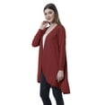 thumbnail image 5 of Moomaya Womens Full Sleeve Hi-Lo Shrug Rounded Hem Long Cotton Summer Cardigan, 5 of 7