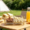 thumbnail image 5 of Clear Acrylic Divided Serving Tray - 2-Compartment Snack Platter for Parties, Fruit, Nuts & Appetizers with Iron Stand, 5 of 7