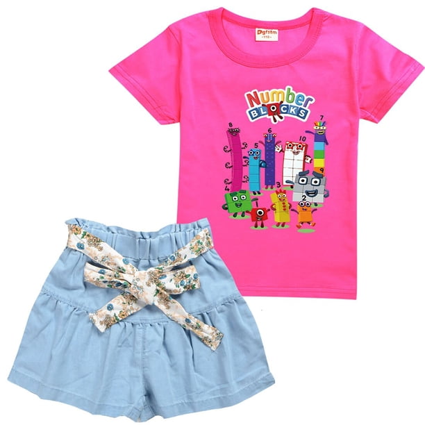 Camisa de bloques de números educativos para niños, camisetas informales para bebés, falda corta, sudadera para niñas pequeñas, pijamas para niños zhangmenya LED