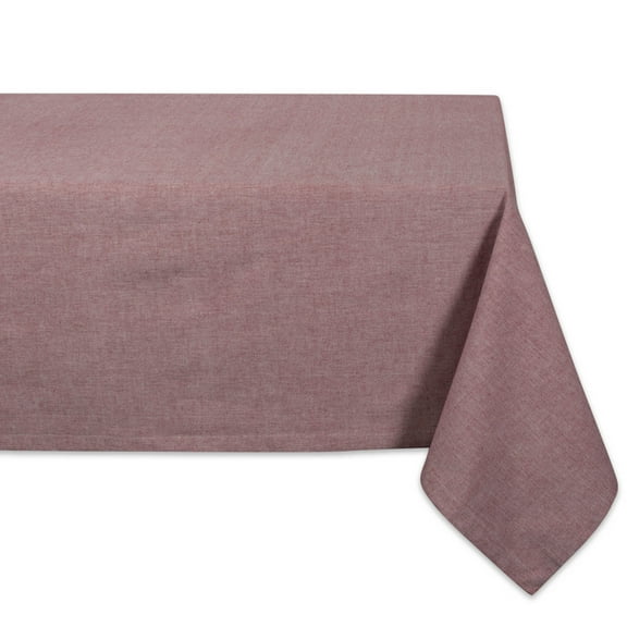 DII CAMZ38687 Solid Chambray Tablecloth 60x104 BARN RED