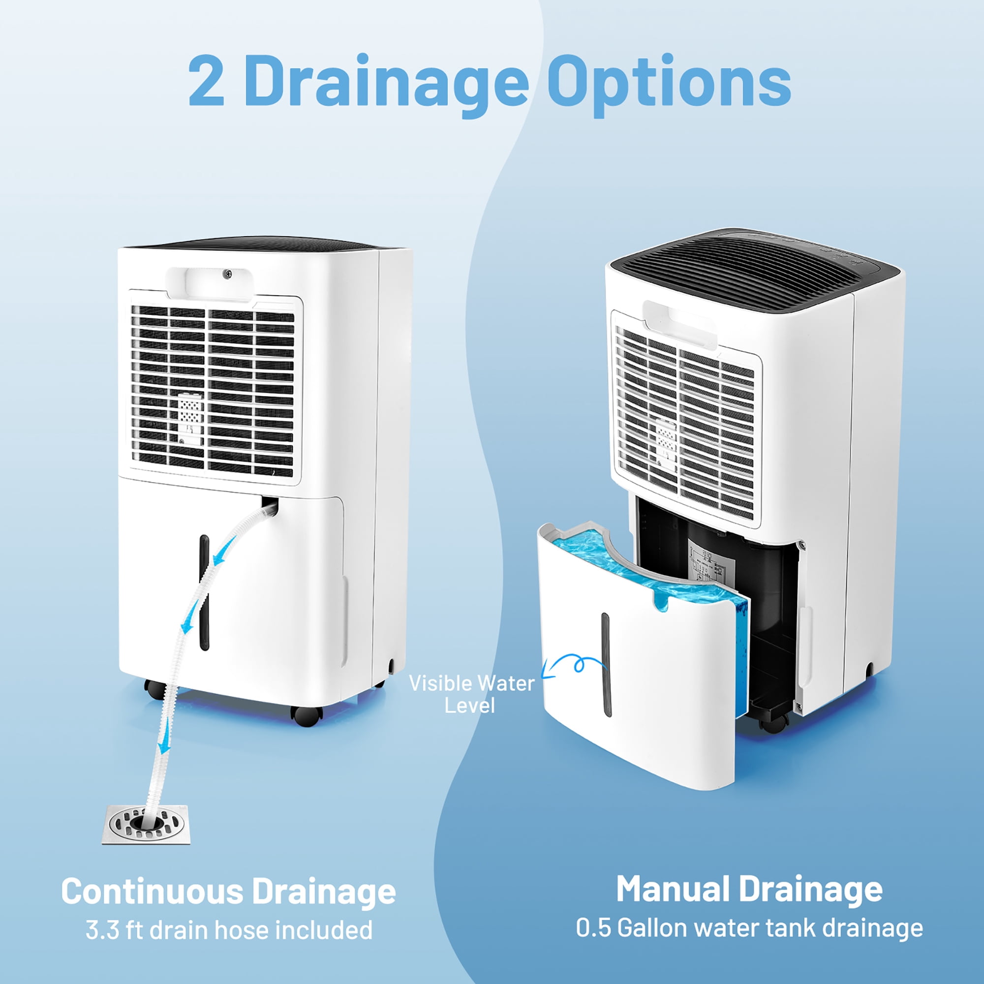 Costway 9-Pint (DOE) Portable Dehumidifier 1,500 Sq. ft Coverage Area (MAX 30Pint at 95°F, 90%RH)