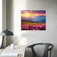 thumbnail image 3 of Creowell  Purple Mountain Fall Canvas Wall Art Landscape Picture Prints Modern Painting, Wildflowers Scenery Artwork Framed 20x16 in/16x12 in for Living Room Bedroom Bathroom Home Office Wall Decor, 3 of 4