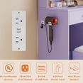 thumbnail image 5 of ICEELF Purple Makeup Vanity with Chair, Small Vanity Desk with Mirror & 3 Color Lights, Girls Vanity Set with Power Outlet for Small Space, 5 of 8