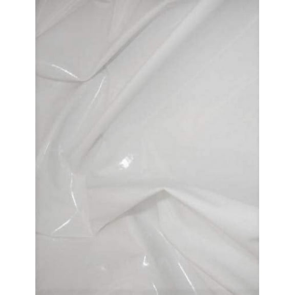 Polyester Faux Shiny Vinyl 2 ways Stretch Medium Weight (White)