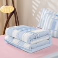 thumbnail image 5 of Manfei Blue Bowtie Monogrammed Print D Zipper Queen Comforter Set with Fitted Sheet and 2 Pillowcases,Geometric Stripes Pattern Zipper Bedding Set,Pink Reversible,4 Pieces, 5 of 7