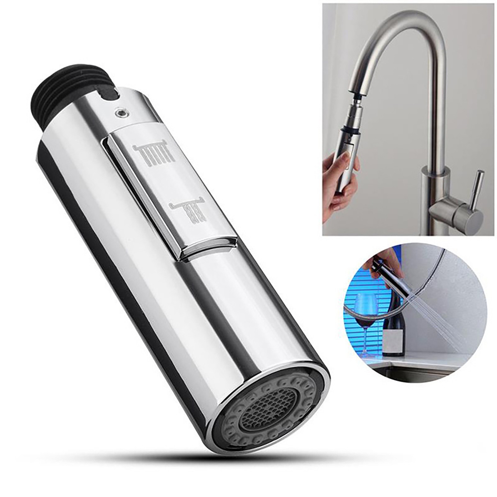 Kitchen Sink With Dual Function Pull Cold And Hot Faucet Shower Pull ...