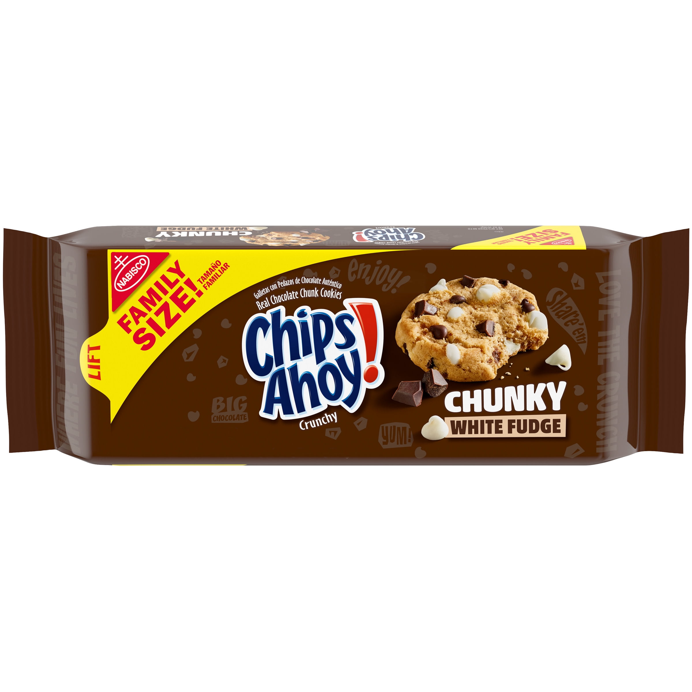 CHIPS AHOY! Crunchy White Fudge Chocolate Chunk Cookies, Family Size, 18 oz Pack
