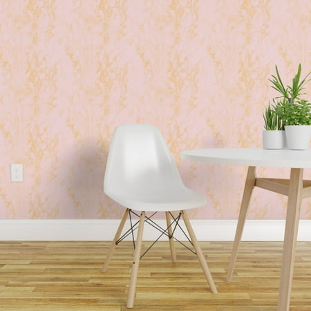 Removable Water Activated Wallpaper Rose Gold Marble Blush Pink Modern Stone