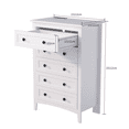 HAIOOU 5 Drawer White Dresser with Power Outlets, Wooden Vertical
