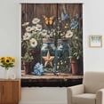 thumbnail image 3 of Flowers Floral Sheer Curtains 63 Inches Long, Western Texas Star Farmhouse Brown Lodge Light Filering Curtains, Breathable Simi Curtain Privacy Drapes for Living Room Bedroom Window Treatment, 3 of 9