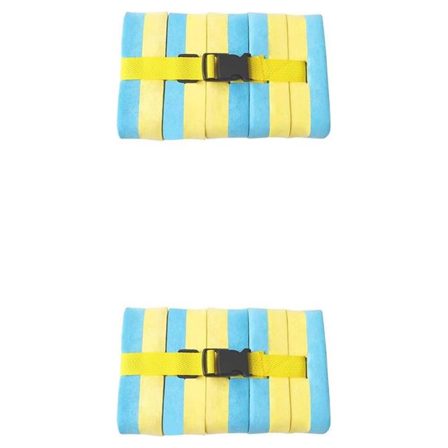 Naiovety Cinturón de natación Reemplazo profesional portátil Reutilizable Lavable Flexible Ajustable Principiante Ayuda de entrenamiento en Azul amarillo 2Conjunto