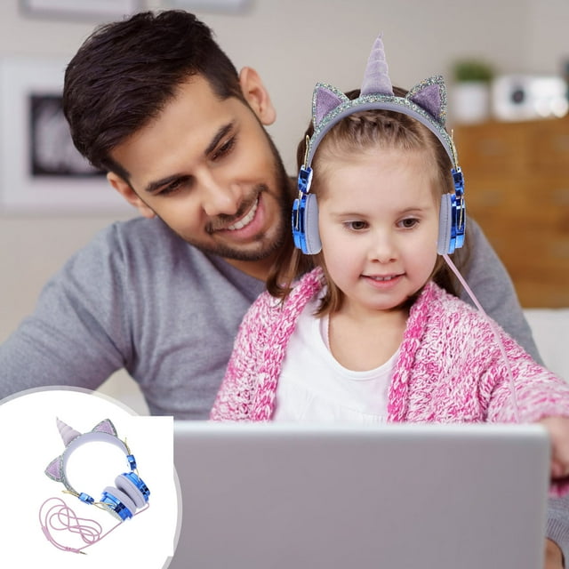 OULII Rentrée des Classes 1 Pce Casque d'Ordinateur Portable Bleu Durable Écouteurs Filaires pour Usage Intérieur