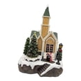 thumbnail image 4 of Estatua de Iglesia Navideña con Luces Y Música, Hecha de Resina Artesanal para Fiestas en Casa Y Navidad, 4 of 9