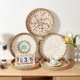 thumbnail image 4 of Round Rattan Tray with Mother of Pearl Inlay, Rattan Serving Tray with Wooden Bottom, Decorative Wicker Basket, 4 of 5