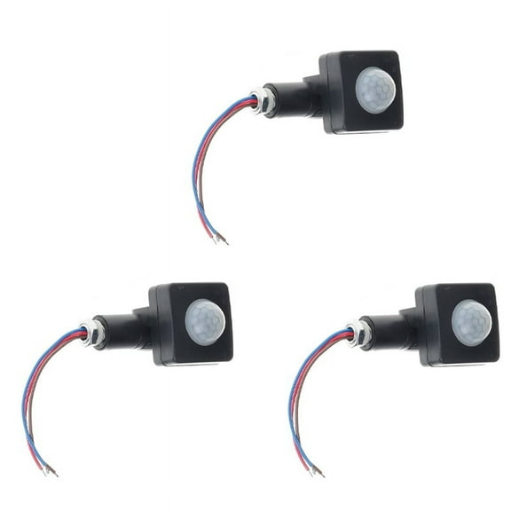 3X AC85-265V IP65 Motion Sensor Adjustable PIR Switch Ultrathin LED Light PIR Outdoor Motion Sensor Detector,10Mm Black
