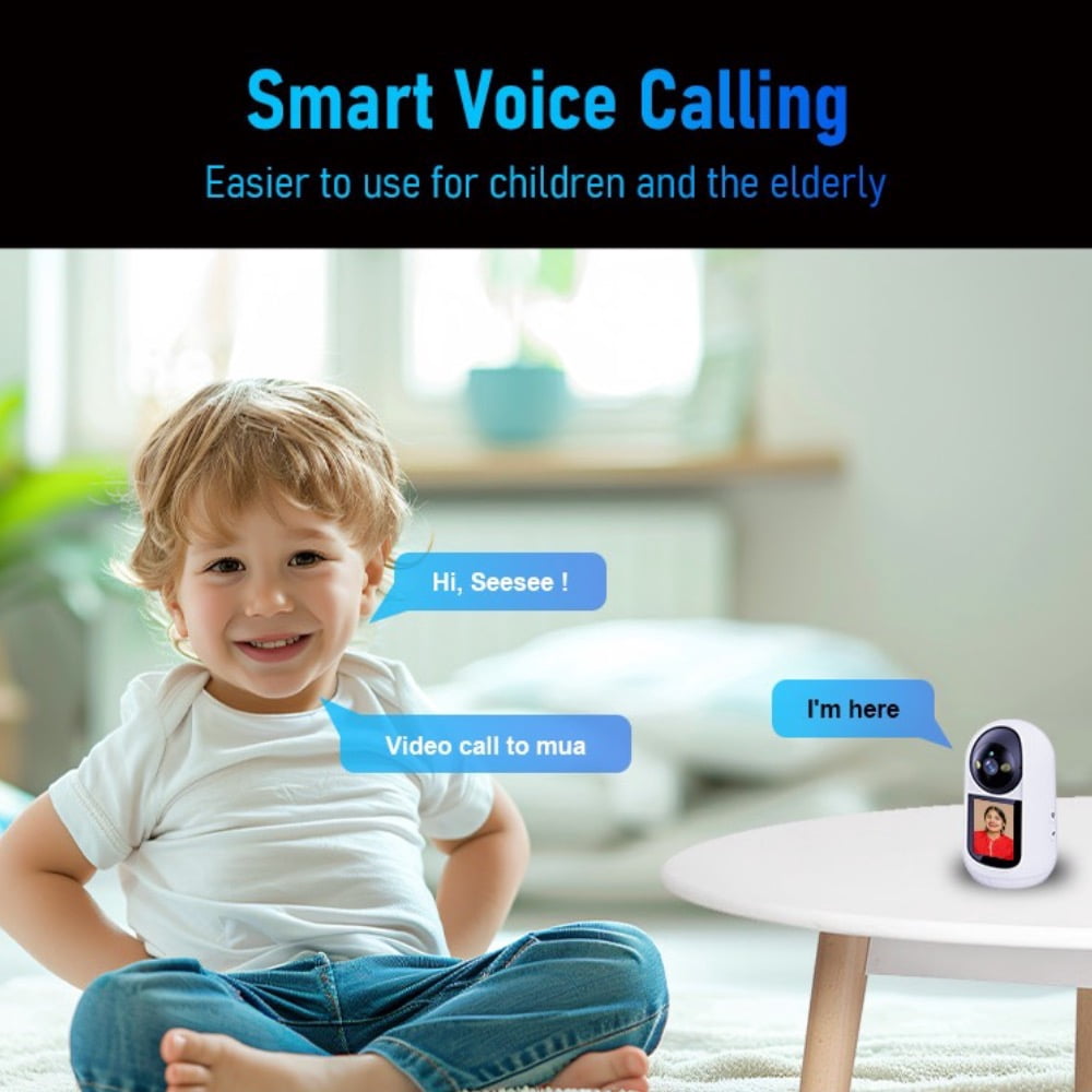 Baby Monitor Smart Screen Camera Pet Camera Indoor Two Way Wireless Security Camera Monitor 1080P Motion Detection, Full Colour Night Vision, Baby/Elderly/Nanny Audio Calling Device Pan Tilt
