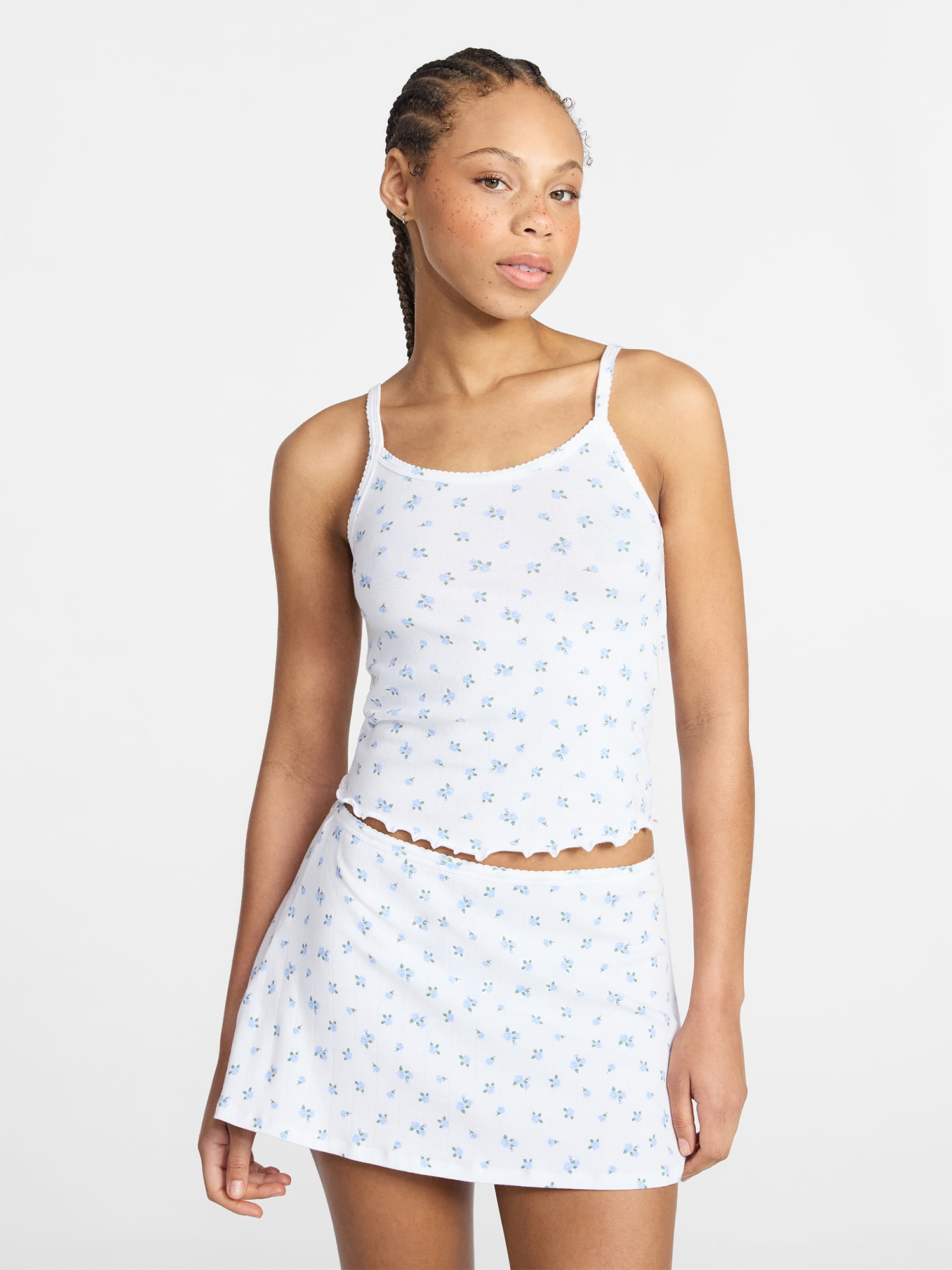 No Boundaries Women's Ribbed Cami Top 1 or 5-Pack Sleeveless Scoop