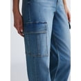 thumbnail image 4 of Sofia by Sofia Vergara Women's and Women's Plus Relaxed Straight Super High-Rise Cargo Jeans, 30.5", 32.5, and 34.5" Inseams, Sizes 0-28, 4 of 5