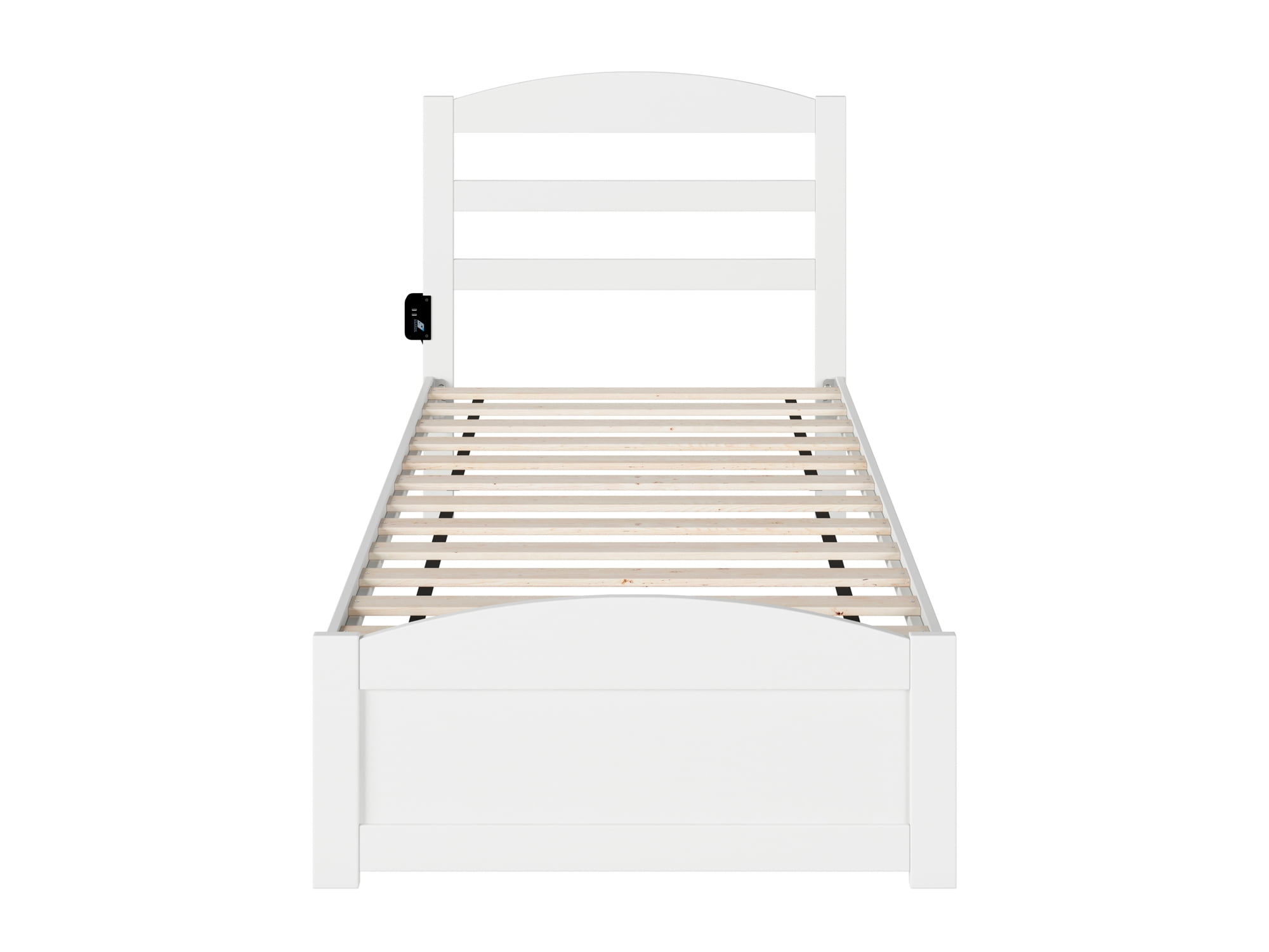 AFI Warren 14" Twin Wood Platform Bed Frame with Headboard and Footboard, White