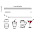 thumbnail image 2 of 12 reusable krus-safe straws set, 6 straight and 6 bent with cleaning brush, 2 of 5